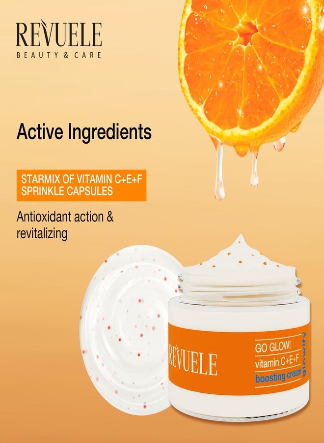 Revuele Go Glow! Boosting Cream – 1.69 fl.oz | Daily Brightening Face Moisturizer with Vitamins C, E & F | Revitalizes, Evens Skin Tone & Enhances Radiance – Vegan & Cruelty-Free - Image 4